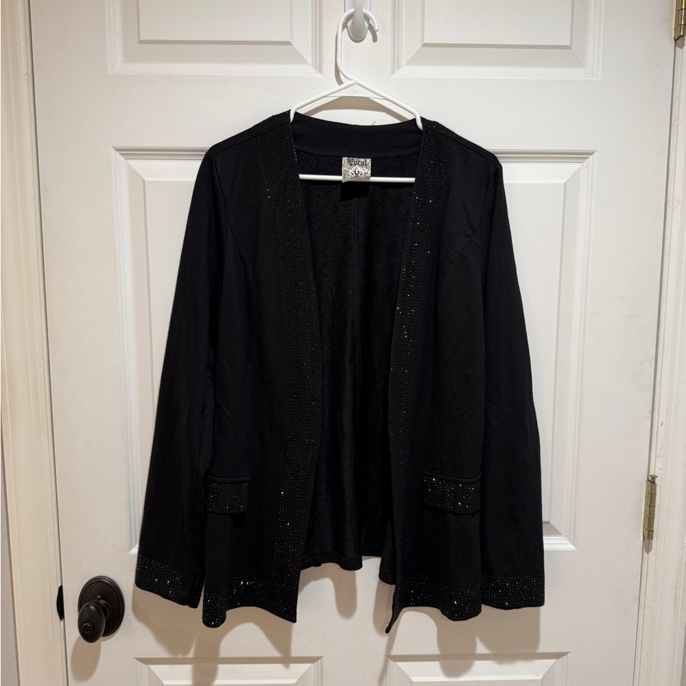 Vocal Black Cardigan with Subtle Details